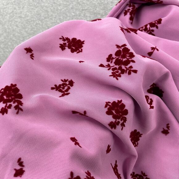 Love, Fire Floral Mesh Lace Trim Skirt Womens XL Pink Pull-On Coquette Feminine - Picture 7 of 13